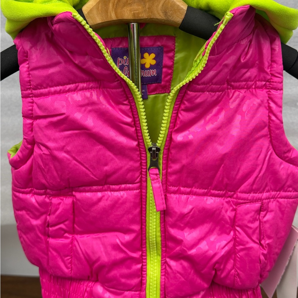 Pink Platinum Hot Pink & Neon Green Quilted Vest